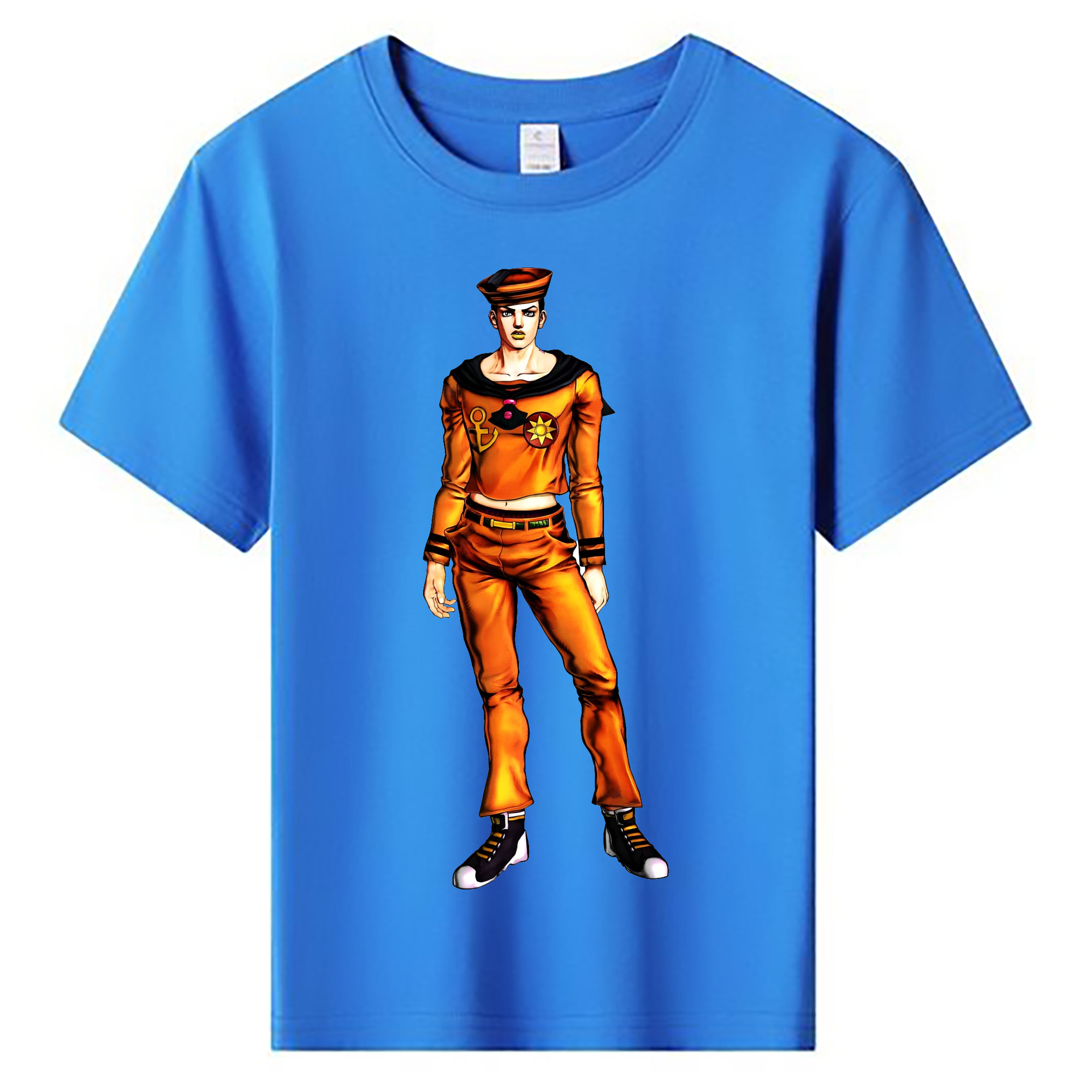 （画像用） ジョジョの奇妙な冒険 東方定助 JoJo's Bizarre Adventure Higashikata Josuke 綿100％キッズTシャツ（フロントプリント）
